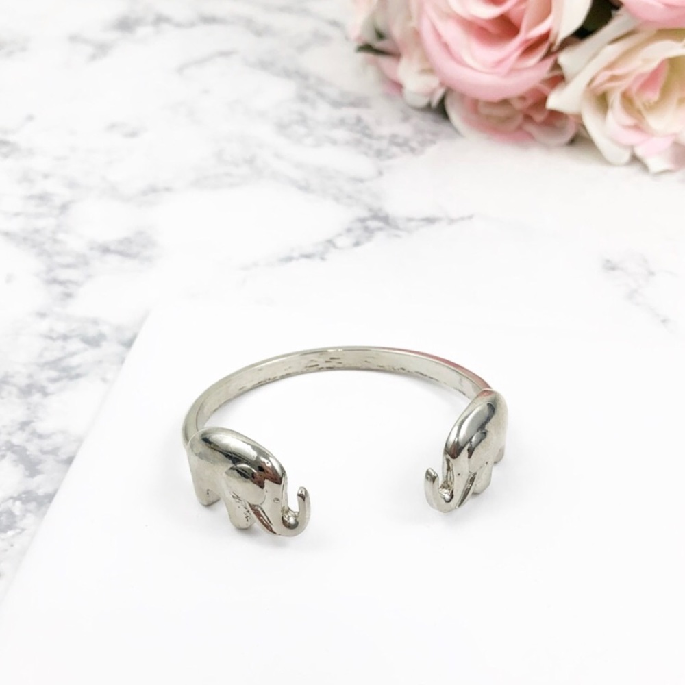 Silver Elephant Cuff Bracelet